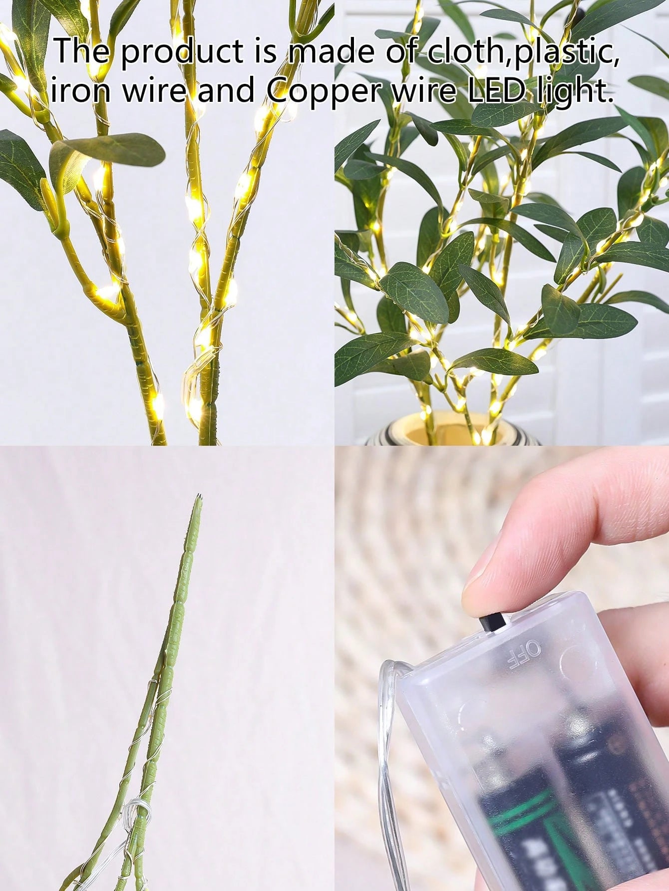1Pc Simulation LED Lamp Olive Branch Home Interior Living Room Bedroom Porch Party Desktop Glow Warm Decoration Aesthetics, Valentine Day, Gift Gifts Birthday Graduation Home Decor Back to School Room Decor School Supplies,Fake Plants
