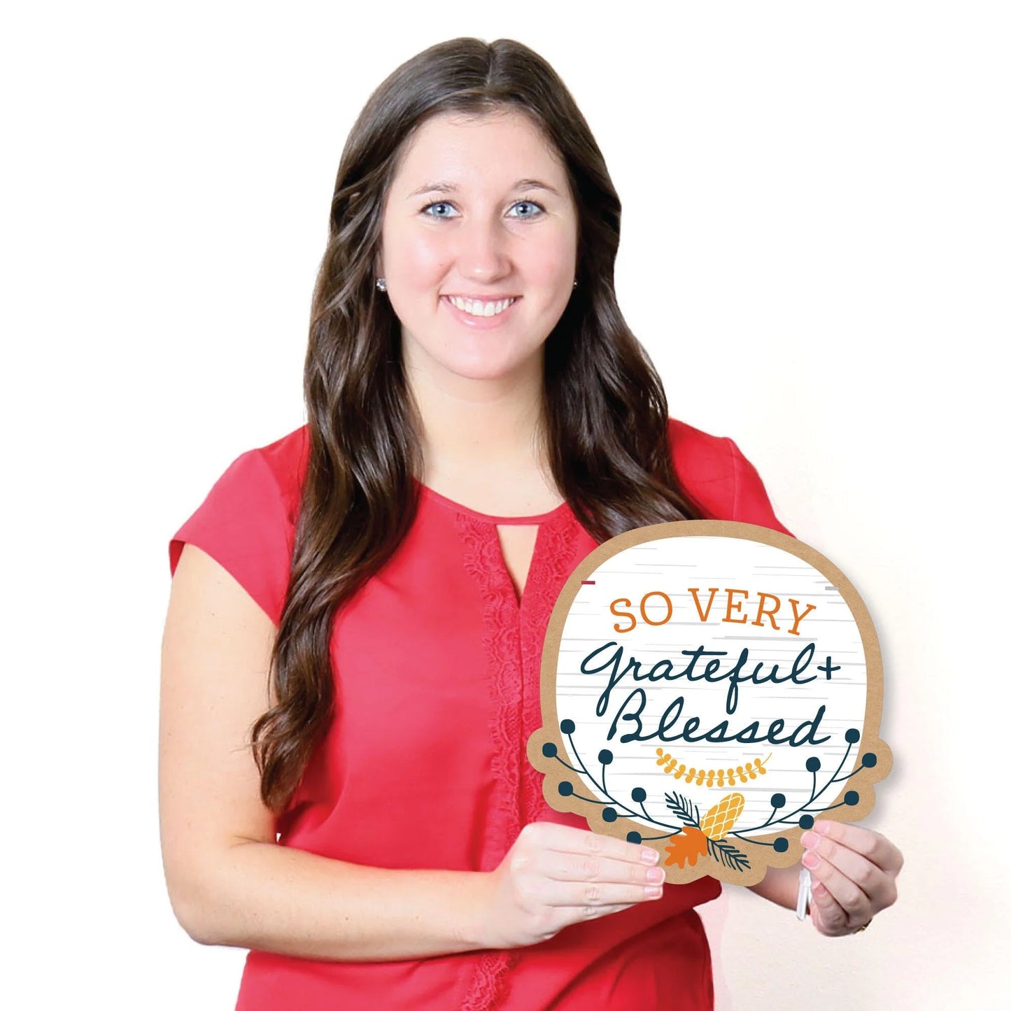 Happy Thanksgiving - Hanging Porch Fall Harvest Party Outdoor Decorations - Front Door Decor - 3 Piece Sign
