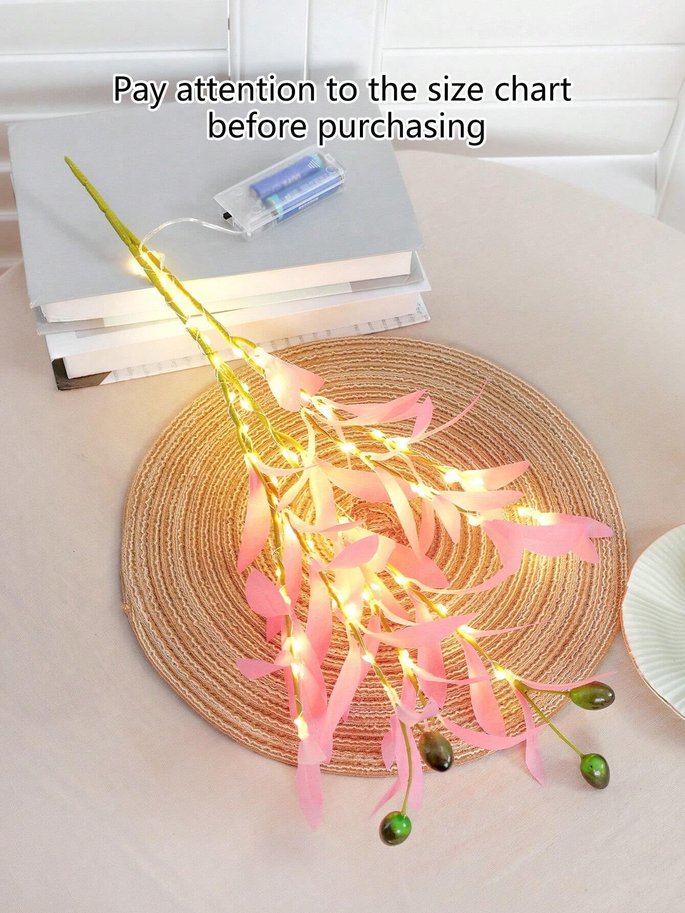 1Pc Simulation LED Lamp Olive Branch Home Interior Living Room Bedroom Porch Party Desktop Glow Warm Decoration Aesthetics, Valentine Day, Gift Gifts Birthday Graduation Home Decor Back to School Room Decor School Supplies,Fake Plants