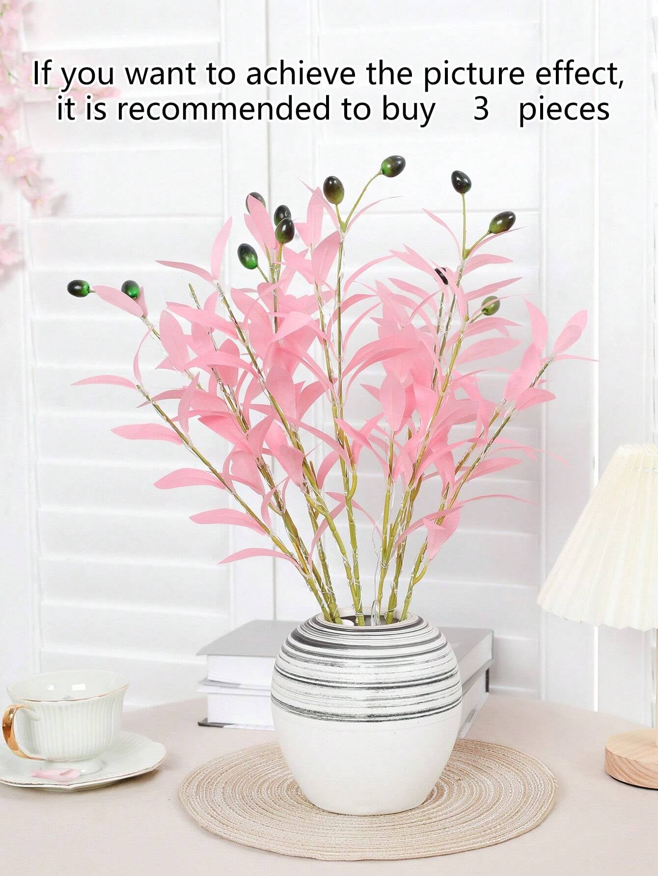 1Pc Simulation LED Lamp Olive Branch Home Interior Living Room Bedroom Porch Party Desktop Glow Warm Decoration Aesthetics, Valentine Day, Gift Gifts Birthday Graduation Home Decor Back to School Room Decor School Supplies,Fake Plants
