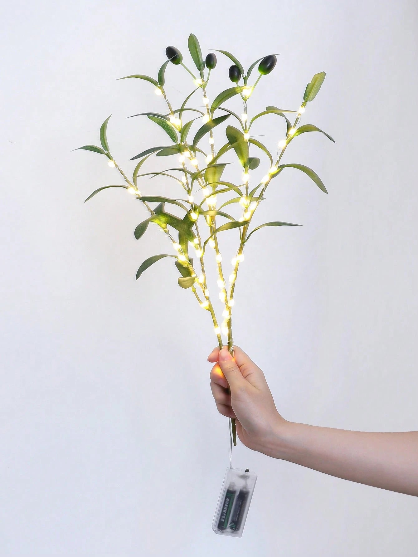 1Pc Simulation LED Lamp Olive Branch Home Interior Living Room Bedroom Porch Party Desktop Glow Warm Decoration Aesthetics, Valentine Day, Gift Gifts Birthday Graduation Home Decor Back to School Room Decor School Supplies,Fake Plants