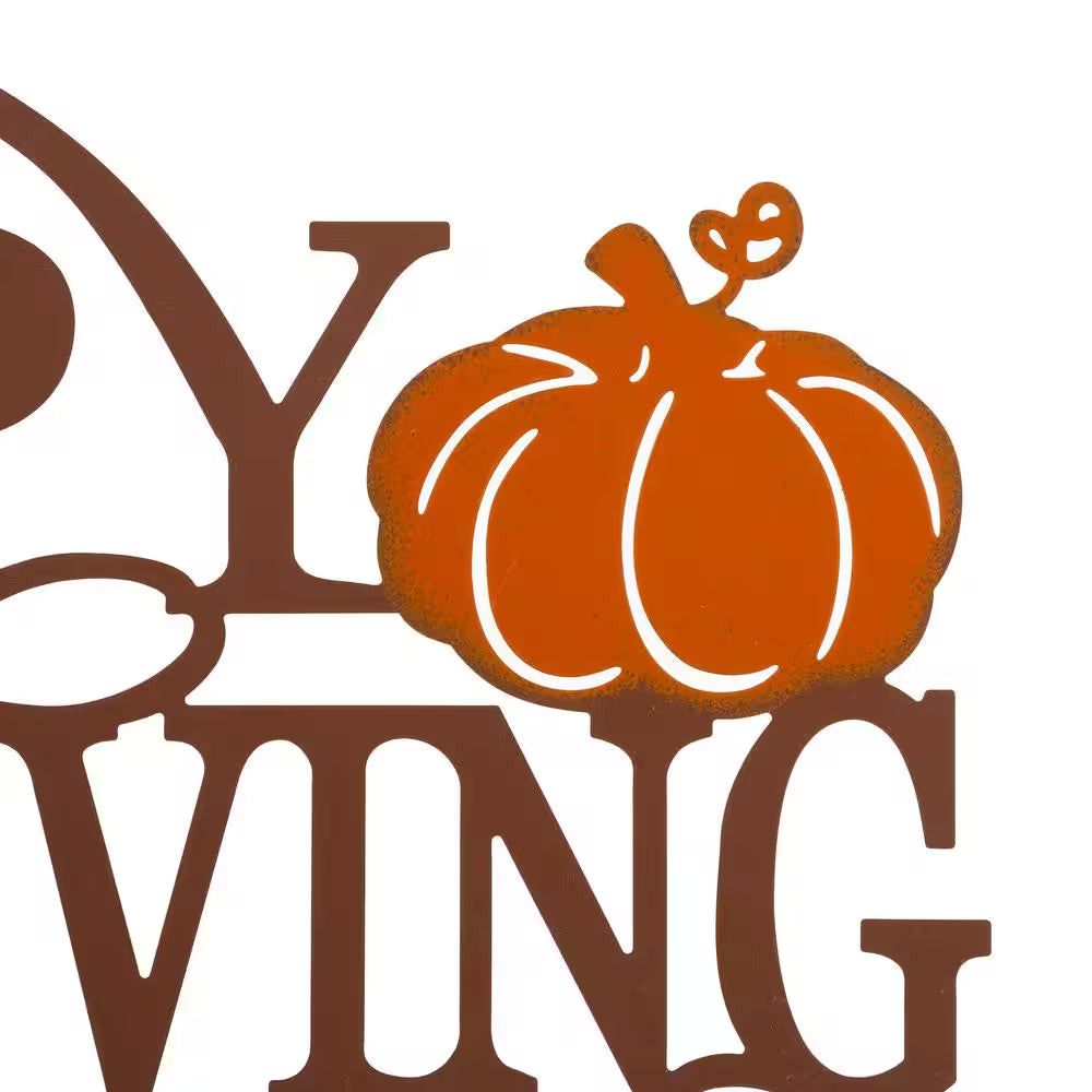 24 In. L Metal Happy Thanksgiving Wall Decor
