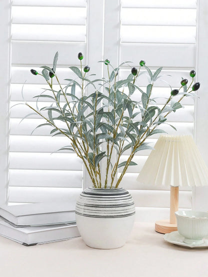 1Pc Simulation LED Lamp Olive Branch Home Interior Living Room Bedroom Porch Party Desktop Glow Warm Decoration Aesthetics, Valentine Day, Gift Gifts Birthday Graduation Home Decor Back to School Room Decor School Supplies,Fake Plants